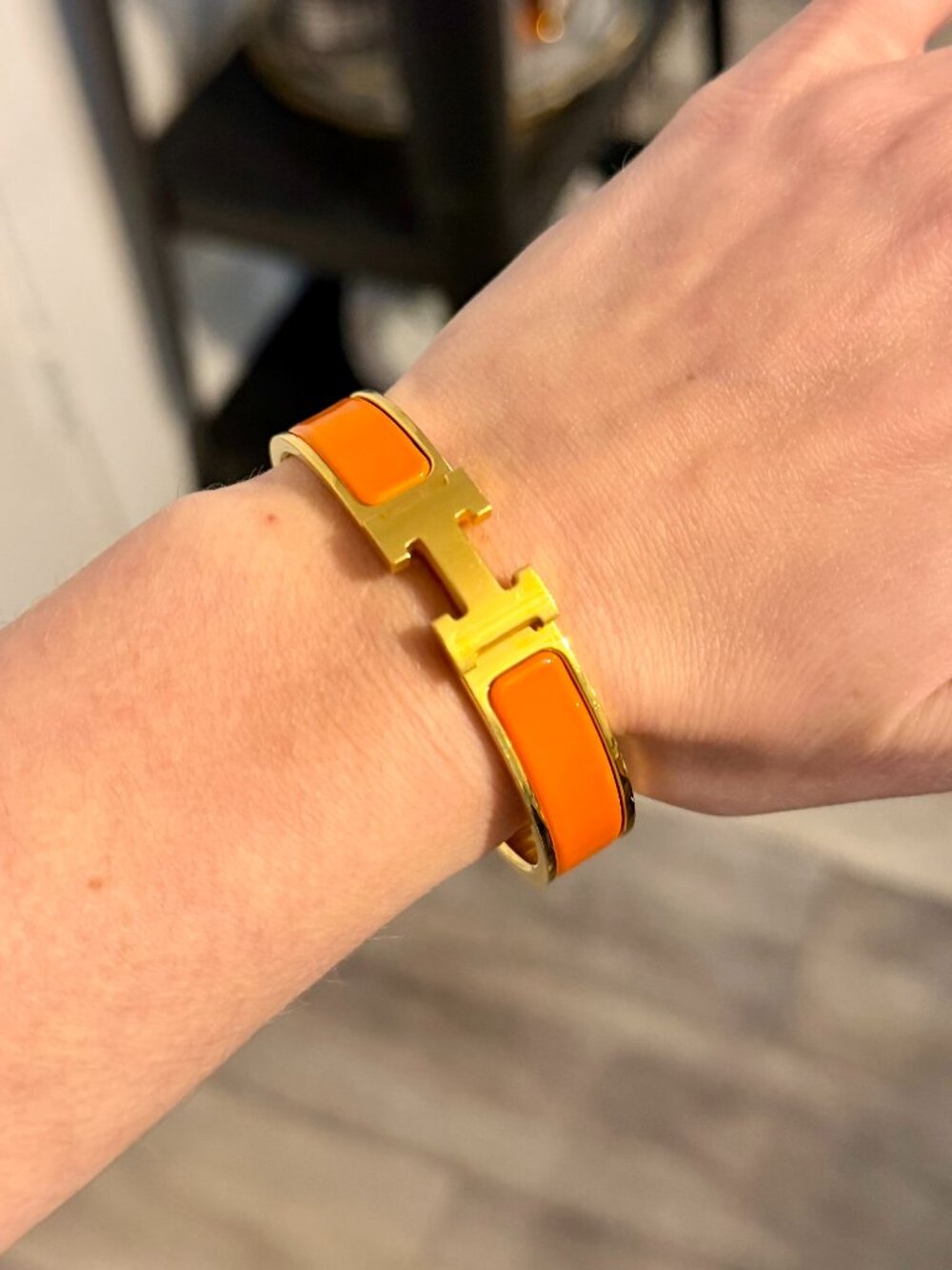 HERMES L Clic H Bracelet in Orange